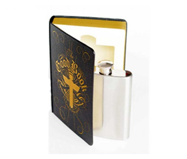 The Good Book Engraved Hip Flask in a Book with Free Engraving