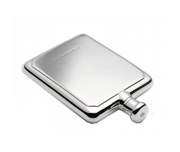 Silver Rectangular Engraved Hip Flask with Free Engraving
