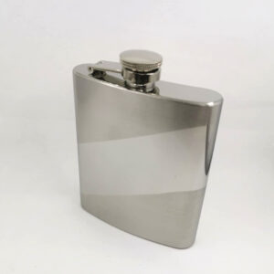 8oz diagonal stripe steel hip flask with brushed finish and polished detail. Ideal gift for Best Man, Groomsman, birthday or Father’s Day. Supplied boxed.