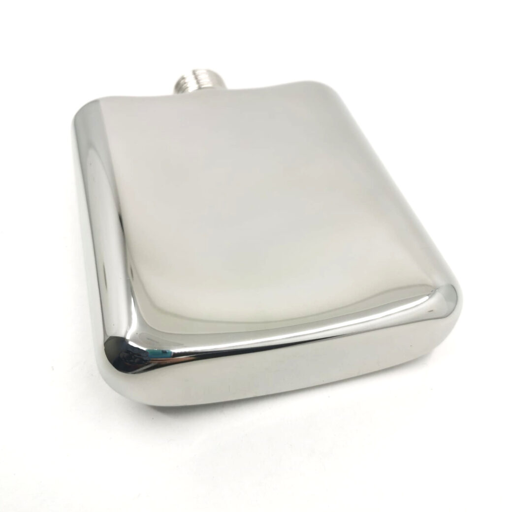 Luxury 6oz personalised stainless steel hip flask with mirror polish. Ideal gift for Best Man, Groomsman, birthdays, weddings and Father’s Day.