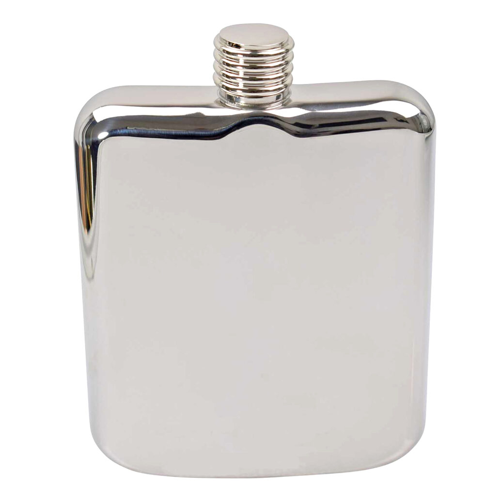 Luxury 6oz personalised stainless steel hip flask with mirror polish. Ideal gift for Best Man, Groomsman, birthdays, weddings and Father’s Day.